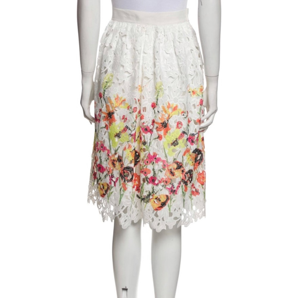 Belle Badgley Mischka Rabia Lace Floral Skirt 4 - Picture 3 of 3